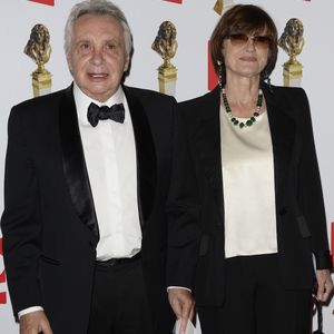 Michel Sardou et sa femme Anne-Marie Périer - La 26e nuit des Molières aux Folies Bergère à Paris, le 2 juin 2014. Photo par COADIC GUIREC / BESTIMAGE