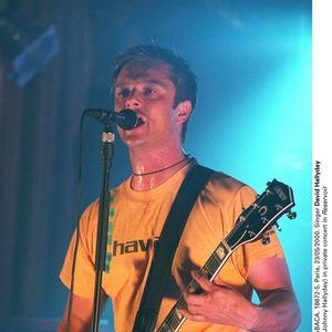 © Rachid A-t M'Barek/ABACA. 18872-5. Paris, 23/05/2000. Le chanteur David Hallyday (fils du célèbre chanteur Johnny Hallyday) en concert privé au Réservoir