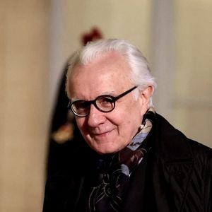 Le chef Alain Ducasse a été choisi par le Comité international olympique (CIO) pour le dîner officiel d'ouverture des Jeux olympiques de Paris 2024 - Alain Ducasse - Arrivées au dîner d'état en l'honneur de l'Emir du Qatar au palais présidentiel de l'Elysée à Paris le 27 février 2024. © Dominique Jacovides / Bestimage