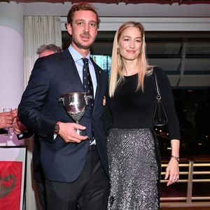 Pierre Casiraghi et sa femme Béatrice Borroméo durant la cérémonie d'intronisation des nouveaux membres du Yacht Club de Monaco ainsi que la remise des YCM Awards-Trophée Credit Suisse 2025, présidé par le prince Albert II de Monaco, le 16 décembre 2025, au Yacht Club de Monaco. Le titre de "régatier du Y.C.M. de l'année 2025" a été remporté par Pierre Casiraghi. Ce sont les membres du Club qui ont voté et choisi entre plusieurs régatiers. © Bruno Bebert / Bestimage