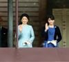 Le prince du Japon Akishino, la princesse du Japon Kiko, la princesse du Japon Mako et la princesse du Japon Kako - La famille impériale nippone lors des voeux du Nouvel An au Palais impérial de Tokyo, Japon. Photo : Bestimage / Aflo