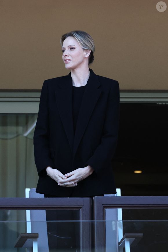 La princesse Charlène de Monaco au 13ème  Tournoi Saint Devote de rugby au Stade Louis II de Monaco, le 25 avril 2025.
© Claudia Albuquerque  / Bestimage