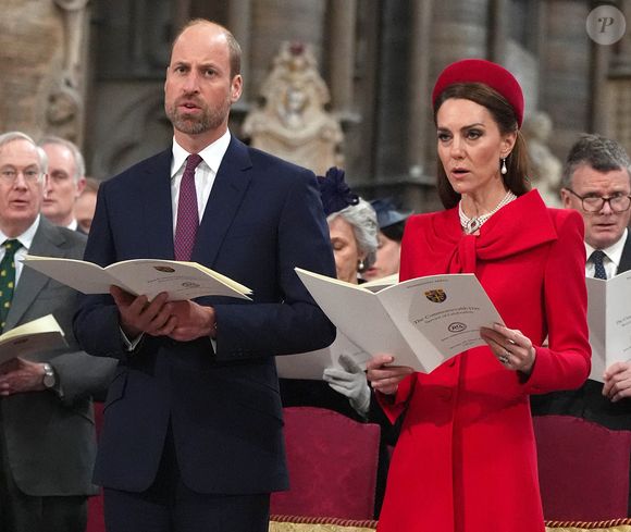 Le prince William, prince de Galles, et Catherine (Kate) Middleton, princesse de Galles - La famille royale d'Angleterre célèbre le 76ème Commonwealth Day à l'abbaye de Westminster à Londres le 10 mars 2025. (Julien Burton / Bestimage).