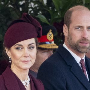 Le prince William, prince de Galles, et Catherine (Kate) Middleton, princesse de Galles lors de la cérémonie de bienvenue pour la visite d'État de l'émir du Qatar Tamim ben Hamad Al-Thani à Londres, Royaume Uni, le 3 décembre 2024. © GoffPhotos/Bestimage