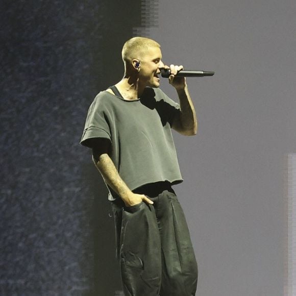 Justin Bieber le deuxième jour du premier week-end du 2026 Coachella Valley Music and Arts Festival à Indio, en Californie. Le 11 avril 2026. © Backgrid USA / Bestimage