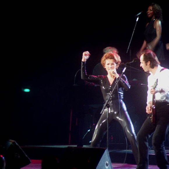 Céline Dion concert à Paris Bercy en 1995, duo avec Jean-Jacques Goldman. BERTRAND RINDOFF PETROFF / BESTIMAGE