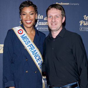 Exclusif - Angélique Angarni-Filopon, miss France 2025, Frédéric Gilbert, Président de la Société Miss France au photocall du "Gala des pièces jaunes, le concert événement" à La Défense Arena à Nanterre le 23 janvier 2025. Le gala des Pièces Jaunes 2025 sera diffusé le 28 janvier, sur France 2 et sur la plateforme France.Tv.

© Jacovides / Moreau / Bestimage