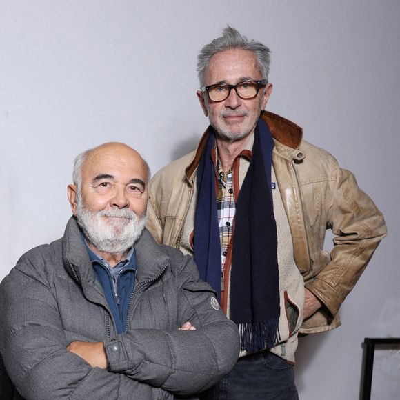 Exclusif - Close-up avec Gérard Jugnot et Thierry Lhermitte en backstage de la projection du film "Le Père Noël est une ordure" au cinéma Mac Mahon à Paris, à l'occasion de la sortie du livre "Le Splendid par Le Splendid". Paris, le 15 décembre 2024.
© Denis Guignebourg/Bestimage