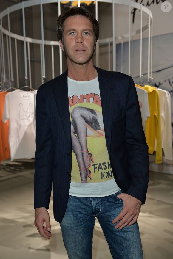 Emmanuel-Philibert de Savoie pose sur le stand "Prince Tees" à Florence en Italie le 13 janvier 2015. SGP / BESTIMAGE
