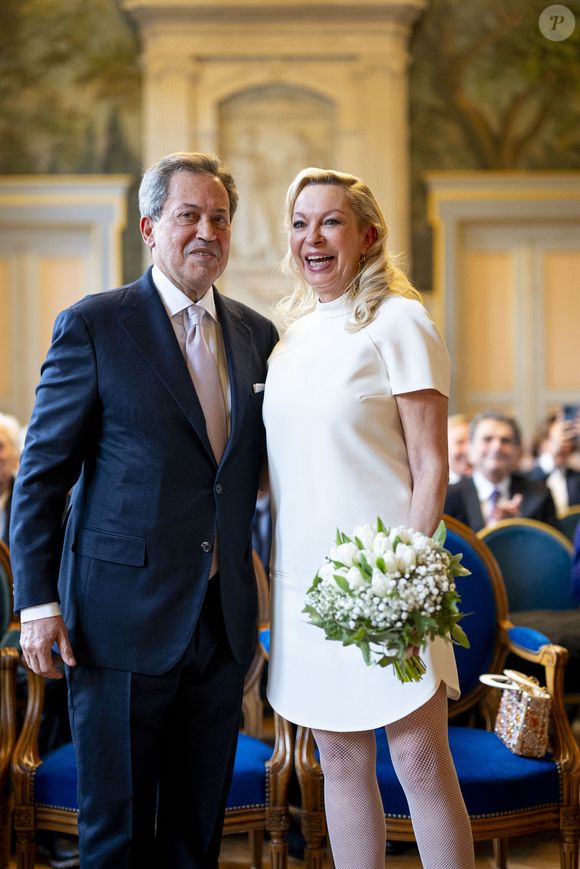 Georges Fenech et Amélie Leperre-Dimeglio - Mariage civil de Georges Fenech et Amélie Leperre-Dimeglio à la mairie du 16ème arrondissement de Paris le 31 janvier 2026.

© Pierre Perusseau / Bestimage
