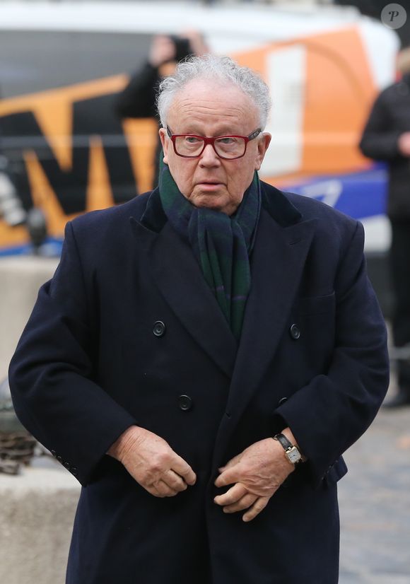 Philippe Bouvard - Cérémonie religieuse à la mémoire de Jacques Chancel, en l'église Saint-Germain-des-Prés, à Paris, le 6 janvier 2015. JACOVIDES-MOREAU / BESTIMAGE