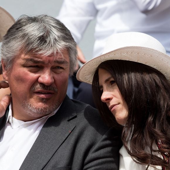 David Douillet et sa femme Vanessa Carrara - Les célébrités dans les tribunes des Internationaux de France de Tennis de Roland Garros 2019 à Paris, France, le 29 mai 2019. © Jacovides-Moreau/Bestimage