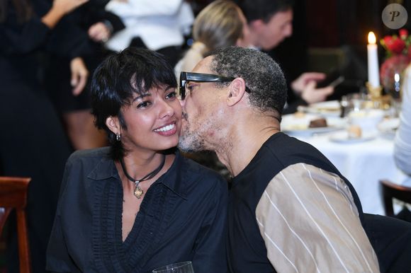JoeyStarr et sa compagne Pauline Latchoumanin lors de la soirée Omar Harfouch "Dîner chez Maxim's" à Paris le 9 octobre 2024. © Rachid Bellak / Bestimage