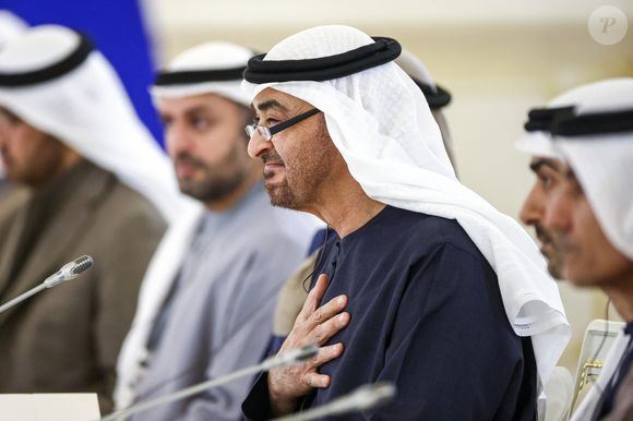 Le président russe Vladimir Poutine et Mohammed ben Zayed Al Nahyane, président des Emirats arabes unis, assistent aux pourparlers Russie-EAU au Kremlin, le 21 octobre 2024.
ITAR TASS / BESTIMAGE