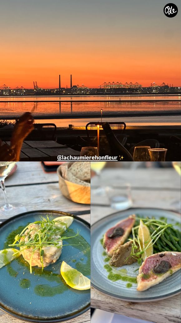 La carte met à l'honneur les produits de la mer et la cuisine normande.

Sophie Davant dîne à Honfleur avec sa fille Valentine et son compagnon William Leymergie.