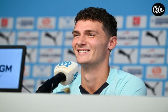 Olympique de Marseille's new player, Benjamin Pavard, at his official presentation on Septembre 11, 2025 at the Robert Louis Dreyfus Center. © William Cannarella/Psnewz/Bestimage