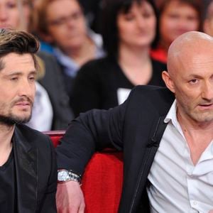 Bixente Lizarazu, Fabien Barthez - Enregistrement de l'emission " Vivement Dimanche" a Paris le 13 fevrier 2013. ©Bestimage