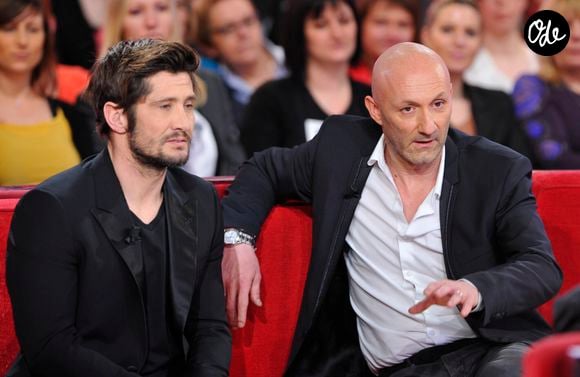 Bixente Lizarazu, Fabien Barthez - Enregistrement de l'emission " Vivement Dimanche" a Paris le 13 fevrier 2013. ©Bestimage