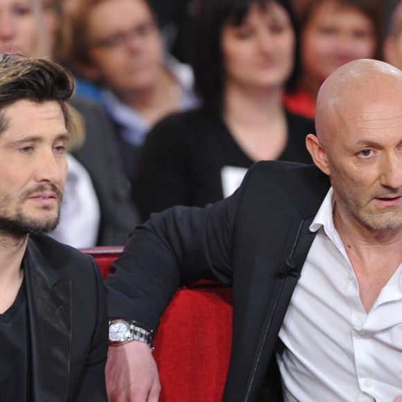 Bixente Lizarazu, Fabien Barthez - Enregistrement de l'emission " Vivement Dimanche" a Paris le 13 fevrier 2013. ©Bestimage