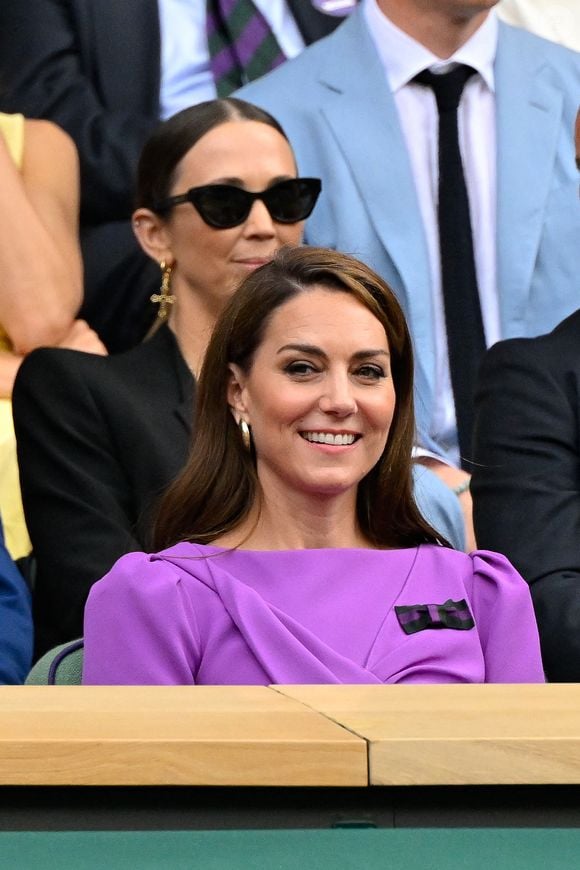 Kate Middleton dans les tribunes de la finale du tournoi de Wimbledon 2024, le 14 juillet 2024. Photo : Chryslene Caillaud / Panoramic / Bestimage