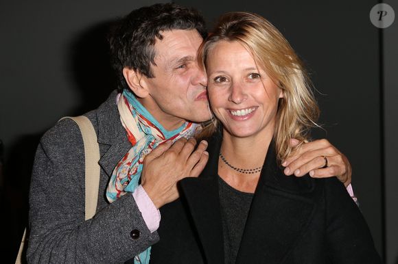 Le chanteur et acteur français Marc Lavoine et sa femme Sarah Poniatowski au premier rang du défilé de la collection de prêt-à-porter printemps-été 2013 de Vanessa Bruno qui s'est tenu au Grand Palais à Paris, France, le 27 septembre 2012. Photo by Frederic Nebinger/ABACAPRESS.COM