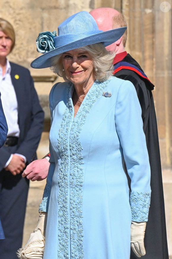 La famille royale lors de la messe de Pâques à la chapelle St George du château de Windsor le 20 avril 2025



Pictured: Queen Camilla (Camilla Parker Bowles, reine consort d'Angleterre)