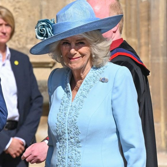 La famille royale lors de la messe de Pâques à la chapelle St George du château de Windsor le 20 avril 2025



Pictured: Queen Camilla (Camilla Parker Bowles, reine consort d'Angleterre)