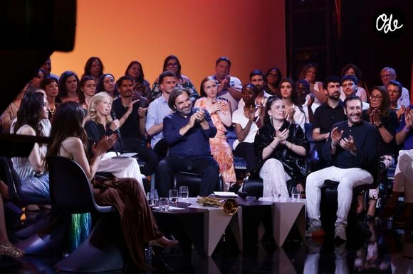 Exclusif - Claire Chazal, André Manoukian, Yaël Naim, Gregory Cohen lors de l'enregistrement de l'émission "Le Grand Echiquier - Méditerrannée" présentée par A.Manoukian et C.Chazal et diffusée le 2 juillet 2026 sur France 2, à Versailles, France, le 1er juillet 2025. © Jack Tribeca/Bestimage