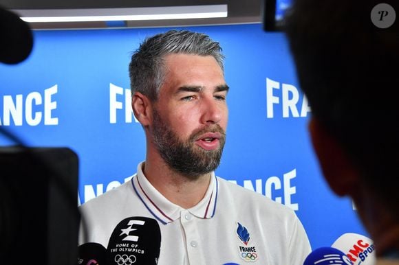 Luka Karabatic en conférence de presse avant les Jeux Olympiques Paris 2024 au Club France Porte de la Villette à Paris, France, le 22 juillet 2024. © Alexandre Fay/PixPlanete/Bestimage