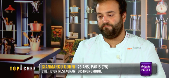 Gianmarco lors du deuxième épisode de "Top Chef" saison 11 sur M6, le 26 février 2020.