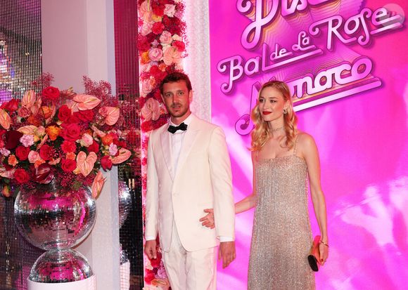 Pierre Casiraghi et sa femme Béatrice Borromeo - Bal de la Rose "Disco" 2024 au profit de la Fondation Princesse Grace dans la Salle des Étoiles du Sporting Monte-Carlo à Monaco le 23 mars 2024. © JC Vinaj / Pool Monaco / Bestimage