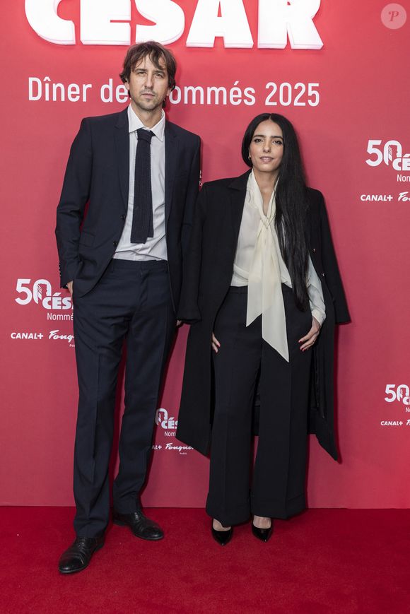 Hafsia Herzi, Stéphane Demoustier - Photocall du dîner des nommés 2025 pour la cérémonie des Cesar au Fouquet's à Paris le 10 février 2025 © Olivier Borde /Bestimage