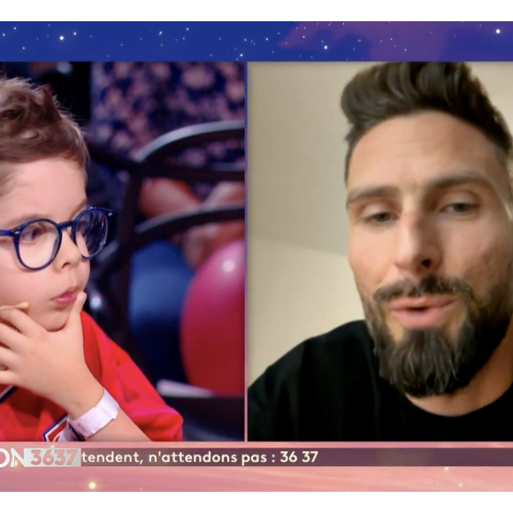 Olivier Giroud sur France 2 pendant le "Téléthon"