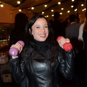 Exclusif - Anne-Gaëlle Riccio - Soirée pour le lancement de l'accessoire fitness Active Base de la marque Proform (une entité de ICON Health & Fitness, la première marque américaine de fitness à domicile) au restaurant Il Cottage à Paris, le 31 mai 2016. L'Active Base est un siège instable destiné à vous muscler sans effort chez vous. © Rachid Bellak/LMS/Bestimage