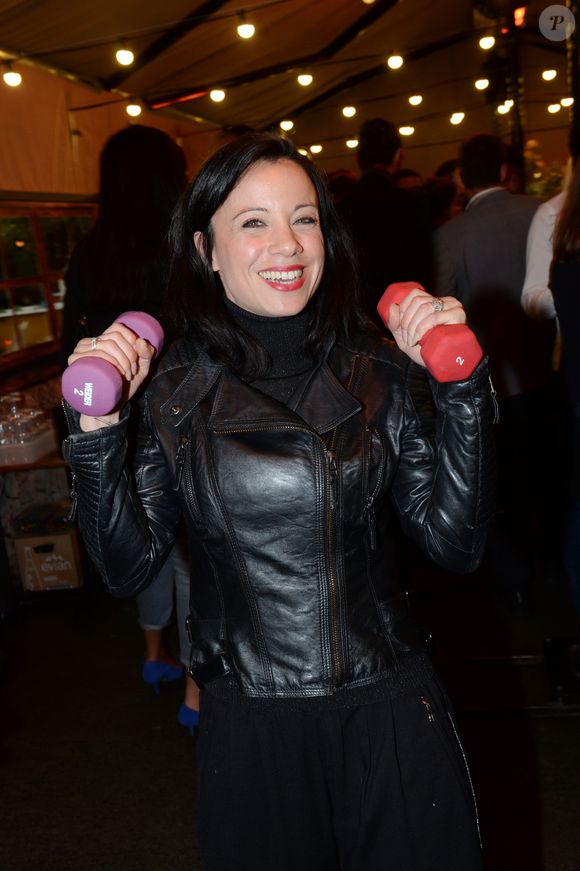 Exclusif - Anne-Gaëlle Riccio - Soirée pour le lancement de l'accessoire fitness Active Base de la marque Proform (une entité de ICON Health & Fitness, la première marque américaine de fitness à domicile) au restaurant Il Cottage à Paris, le 31 mai 2016. L'Active Base est un siège instable destiné à vous muscler sans effort chez vous. © Rachid Bellak/LMS/Bestimage