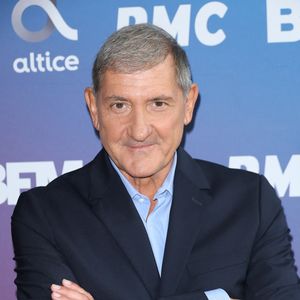 Yves Calvi lors de la conférence de presse de rentrée BFM TV. - RMC du groupe Altice France à Paris, France, le 31 août 2023. © Coadic Guirec/Bestimage