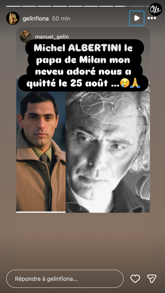 Michel Albertini avait mené une longue carrière entre théâtre, cinéma et télévision.

Manuel Gélin, le frère de Fiona Gélin, a partagé un message suite au décès de Michel Albertini Capture Instagram - Fiona Gélin