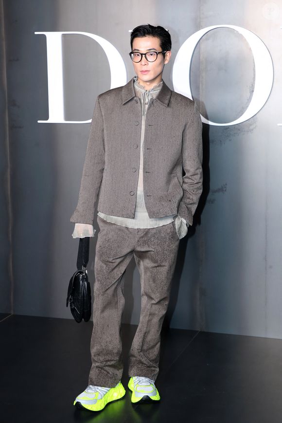 Li Weilan au photocall du défilé Dior Homme à l'École-Militaire lors de la semaine de la mode masculine automne/hiver 2025-2026 à Paris, France, le 24 janvier 2025. © Bertrand Rindoff/Bestimage