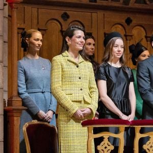 Beatrice Borromeo, Charlotte Casiraghi, la princesse Alexandra de Hanovre lors de la messe en la cathédrale Notre-Dame-immaculée de Monaco le jour de la fête nationale à Monaco le 19 novembre 2025.

© Olivier Huitel / Pool Monaco / Bestimage