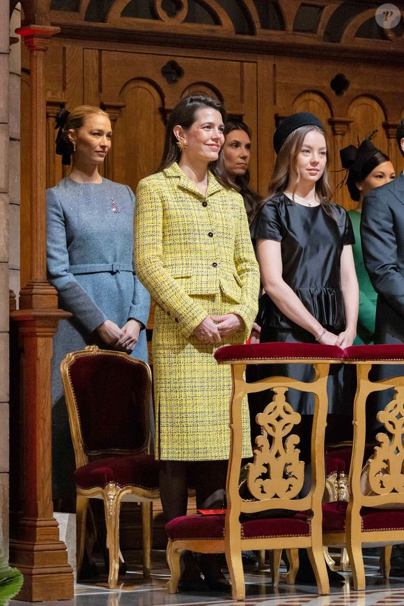 Beatrice Borromeo, Charlotte Casiraghi, la princesse Alexandra de Hanovre lors de la messe en la cathédrale Notre-Dame-immaculée de Monaco le jour de la fête nationale à Monaco le 19 novembre 2025.

© Olivier Huitel / Pool Monaco / Bestimage