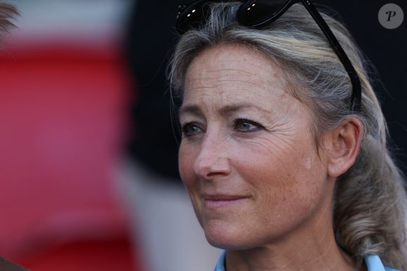 Anne-Sophie Lapix en tribunes pendant l'épreuve finale de football opposant la France à l'Espagne lors des Jeux Olympiques de Paris 2024 (JO) au Parc des Princes, le 9 août 2024 @Zuma Press / Bestimage