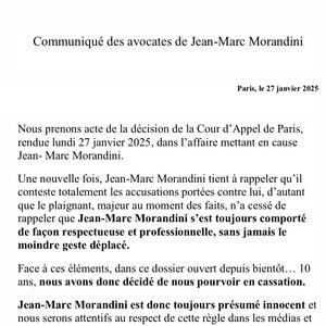 Communiqué de presse des avocats de Jean-Marc Morandini qui annoncent se pourvoir en cassation