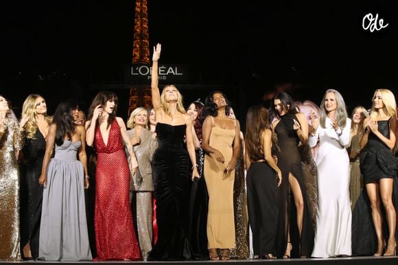 Heidi Klum, Aja Naomi King, Bebe Vio Grandis, Cara Delevingne, Céline Dion, Eva Longoria, Simone Ashley, Aishwarya Rai Bachchan, Kendall Jenner and Andie MacDowell - Défilé L'Oréal Paris 2026 "Express Your Worth" en ouverture de la fashion week collection printemps / été 2027 à Paris (PFW) , le 28 septembre 2025. © Bertrand Rindoff / Bestimage