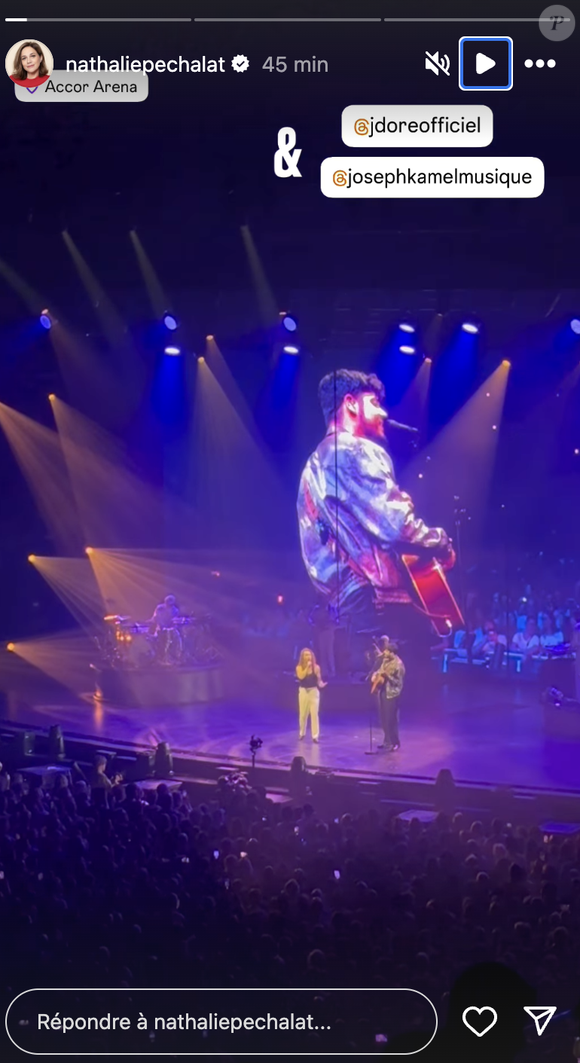 Et elle n'a pas boudé son plaisir !
Nathalie Péchalat s'est rendue au concert de Julien Doré à Paris, le 6 avril 2025. Instagram @nathaliepechalat