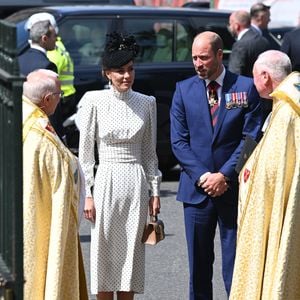 Le prince William, prince de Galles, et Catherine (Kate) Middleton, princesse de Galles - La famille royale britannique et les personnalités assistent à un service d'action de grâce à l'abbaye de Westminster à Londres, à l'occasion du 80ème anniversaire du jour de la Victoire en Europe (VE Day), le 8 mai 2025. GOFF INF / BESTIMAGE