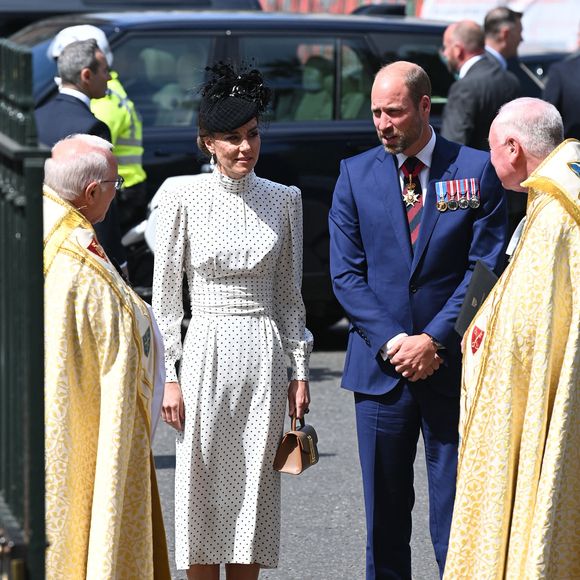 Le prince William, prince de Galles, et Catherine (Kate) Middleton, princesse de Galles - La famille royale britannique et les personnalités assistent à un service d'action de grâce à l'abbaye de Westminster à Londres, à l'occasion du 80ème anniversaire du jour de la Victoire en Europe (VE Day), le 8 mai 2025. GOFF INF / BESTIMAGE