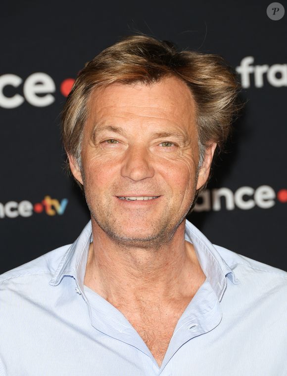 Laurent Delahousse au photocall pour la conférence de presse de rentrée de France TV à la Grande Halle de la Villette à Paris, France, le 11 juillet 2023. © Coadic Guirec/Bestimage