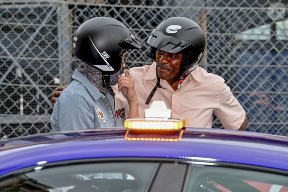 David Harewood et Idris Elba durant le Monaco E-Prix 2025, Round 6, le 3 mai 2025. Le pilote Nissan Oliver Rowland a remporté la course devant Nick De Vries suivi par Jacke Dennis. C'est la 8eme édition du Monaco E-prix. A l’occasion de la 11eme saison du Championnat du Monde ABB FIA Formula E, les monoplaces de 3eme génération ont parcouru les rues de la Principauté. © Bruno Bebert/Bestimage
