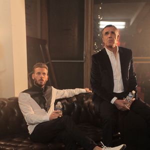 M Pokora, Julien Clerc participant à l'enregistrement de l'émission de France 2 "Les Copains D'Abord Font Du Ski" à Tignes, France le 3 décembre 2014. Photo Daniel Giry/ABACAPRESS.COM