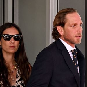 Andrea Casiraghi et sa femme Tatiana Santo Domingo durant le Monaco E-Prix 2026, Round 9, le 16 mai 2026. © Bruno Bebert / Bestimage